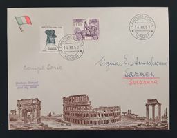 CAMPIONE D`ITALIA FDC - BRIEF NACH SARNEN 1957